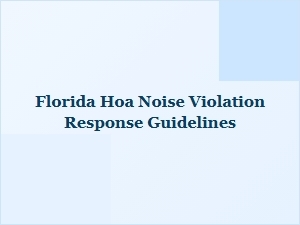 Florida Hoa Noise Violation Response Template