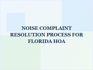 Noise Complaint Resolution Process for Florida Hoa