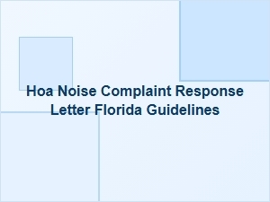 Florida Noise Complaint Response Letter Guidelines