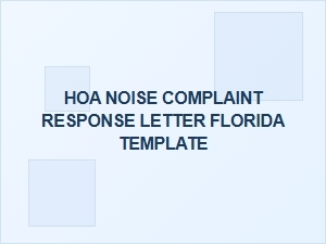 Florida Residential Noise Complaint Response Letter Template