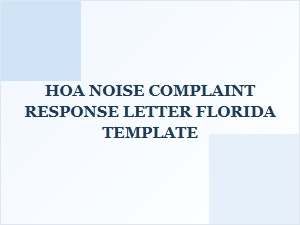 Tenant Noise Complaint Response Letter Template Florida